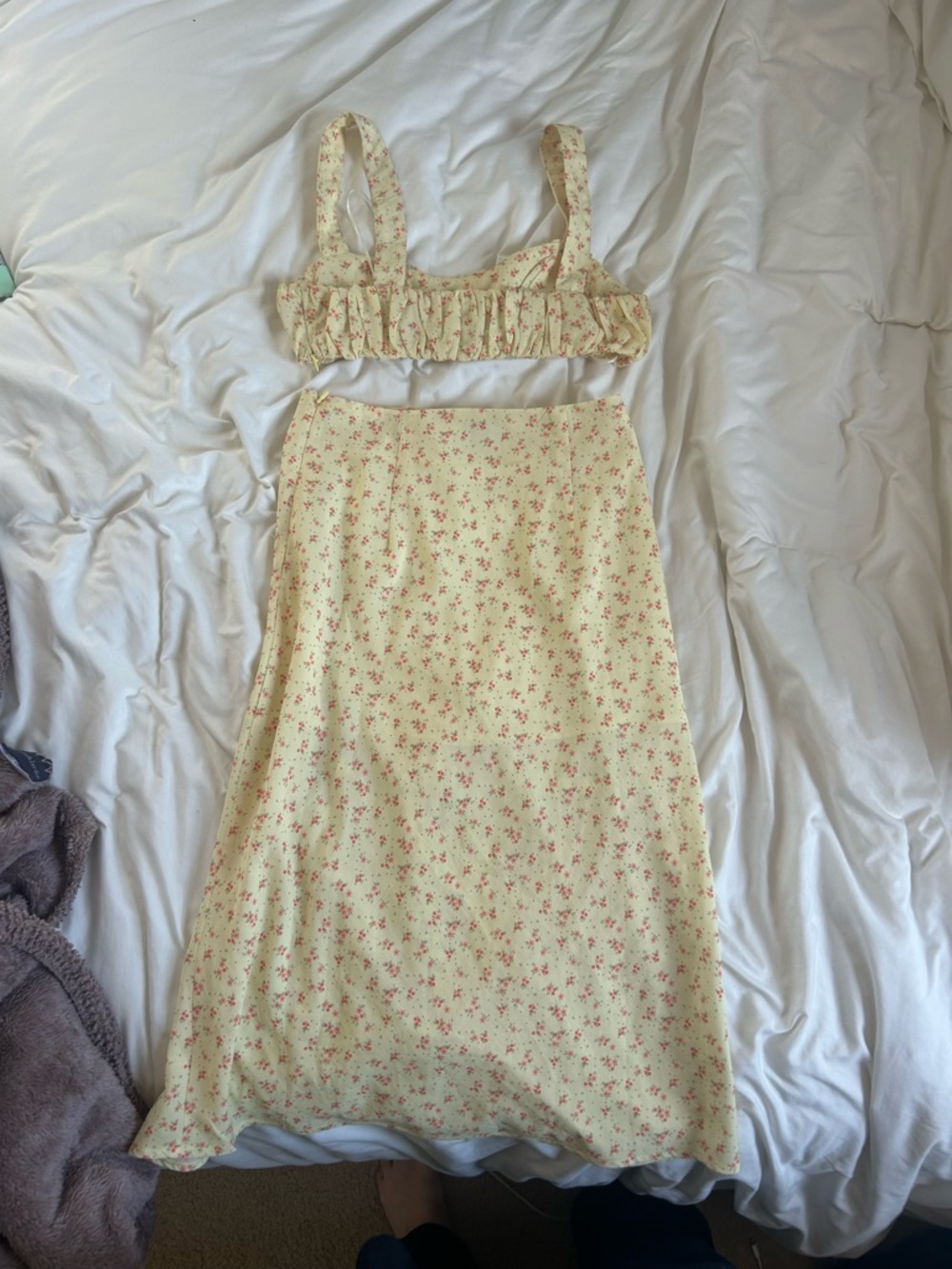 Princess Polly Cream Floral Two-Piece Dress Set - Picture 6 of 6